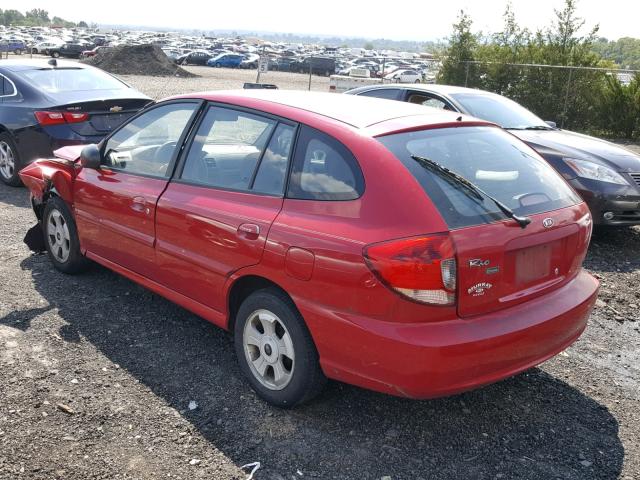 KNADC165X56255371 - 2005 KIA RIO CINCO RED photo 3