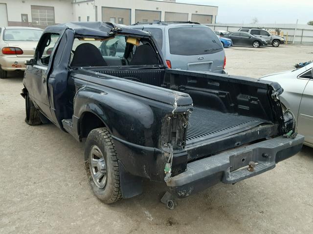 1FTYR10D93PA47685 - 2003 FORD RANGER BLACK photo 3