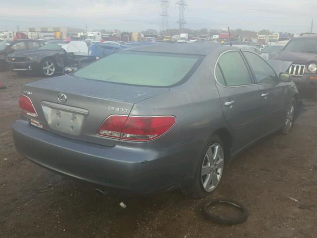 JTHBA30G255136885 - 2005 LEXUS ES 330 GRAY photo 4