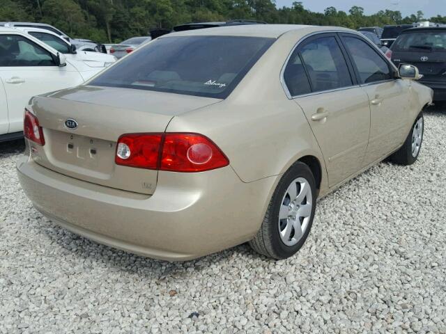 KNAGE123185259587 - 2008 KIA OPTIMA LX GOLD photo 4