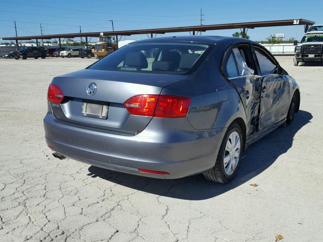 3VW1K7AJ1CM353845 - 2012 VOLKSWAGEN JETTA BASE GRAY photo 4