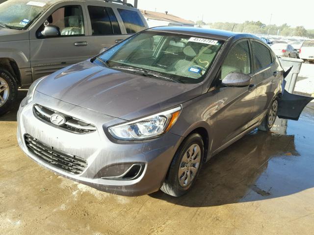 KMHCT4AEXGU141517 - 2016 HYUNDAI ACCENT SE GRAY photo 2