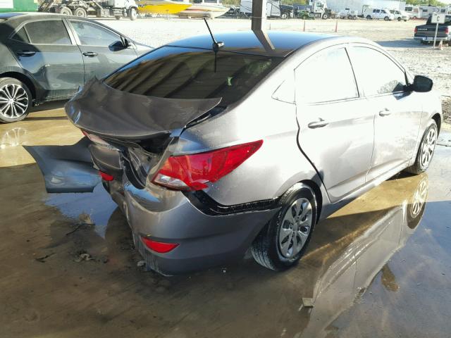 KMHCT4AEXGU141517 - 2016 HYUNDAI ACCENT SE GRAY photo 4