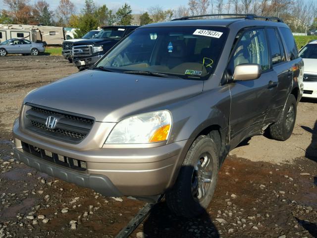 2HKYF18574H578984 - 2004 HONDA PILOT EXL GOLD photo 2