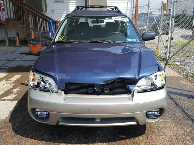 4S3BH675X37617388 - 2003 SUBARU LEGACY OUT BLUE photo 9