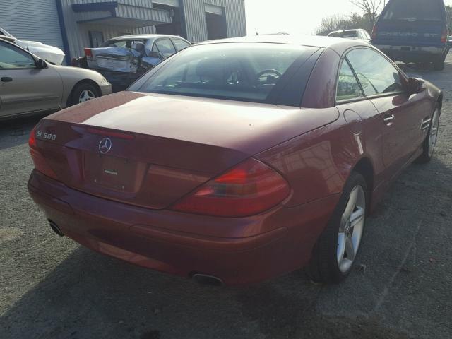 WDBSK75F45F094184 - 2005 MERCEDES-BENZ SL 500 MAROON photo 4