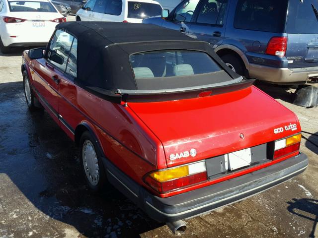 YS3AL75L8M7009543 - 1991 SAAB 900 BASE RED photo 3