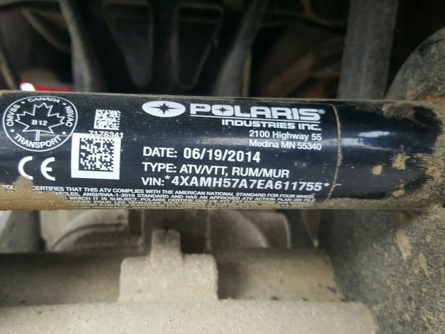 4XAMH57A7EA611755 - 2014 POLARIS SPORTSMAN RED photo 10