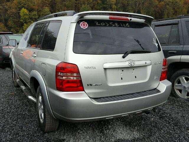 JTEHF21A630108031 - 2003 TOYOTA HIGHLANDER SILVER photo 3