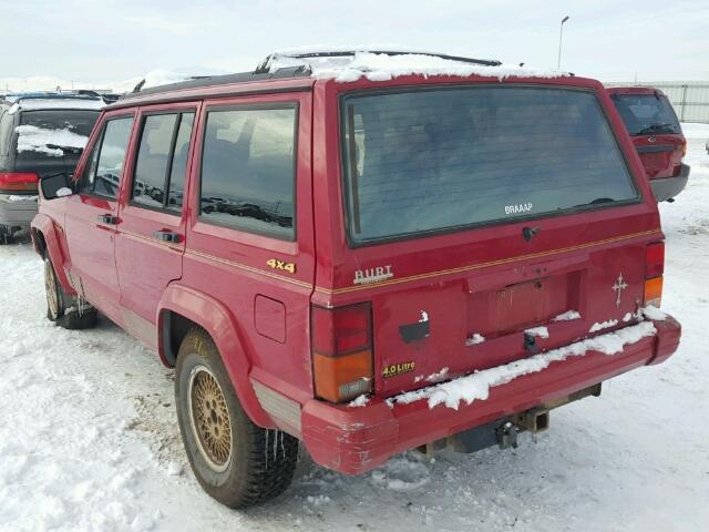 1J4FJ78S5NL165189 - 1992 JEEP CHEROKEE L RED photo 3