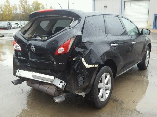 JN8AZ18W89W123634 - 2009 NISSAN MURANO BLACK photo 4