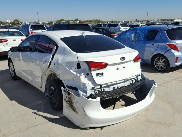 3KPFK4A73HE151070 - 2017 KIA FORTE LX WHITE photo 3