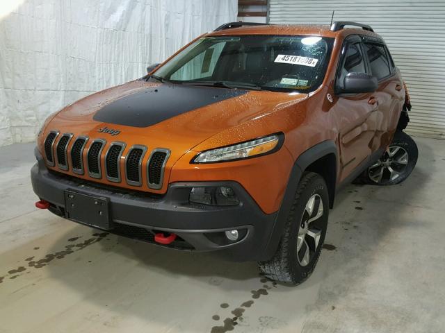 1C4PJMBS7GW102596 - 2016 JEEP CHEROKEE T ORANGE photo 2