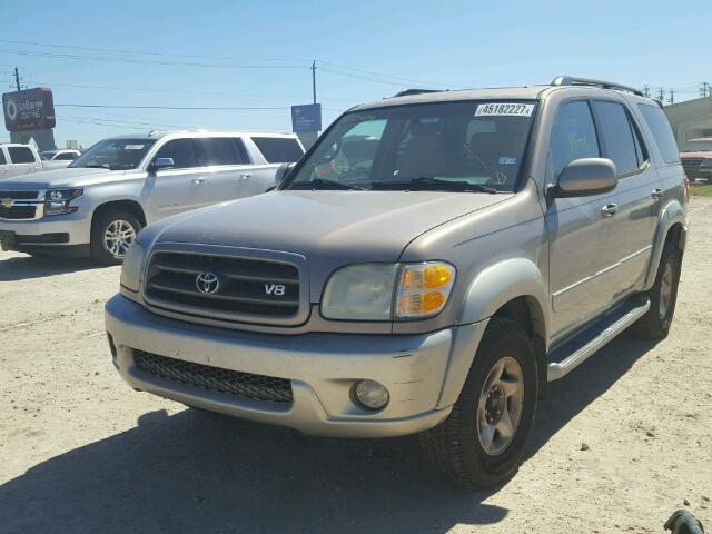 5TDZT34A92S061527 - 2002 TOYOTA SEQUOIA SR BEIGE photo 2