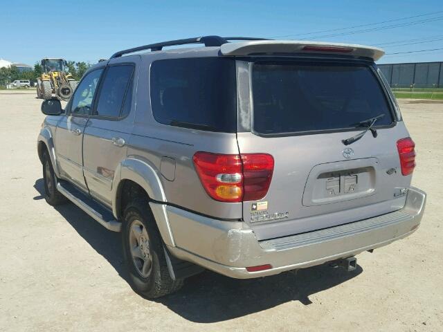 5TDZT34A92S061527 - 2002 TOYOTA SEQUOIA SR BEIGE photo 3