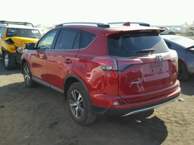 2T3WFREV1GW279420 - 2016 TOYOTA RAV4 XLE RED photo 3