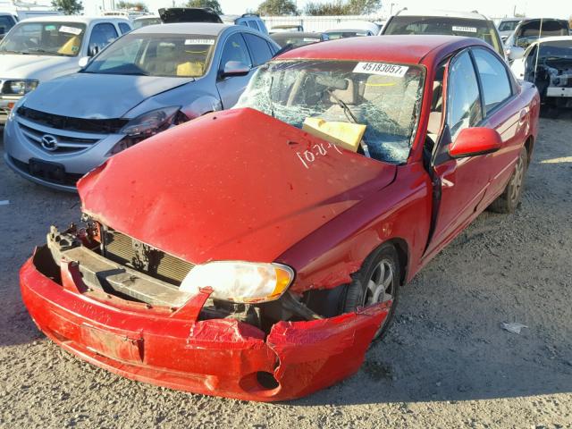 KNAFB121135219747 - 2003 KIA SPECTRA BA RED photo 2