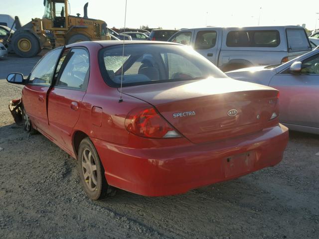 KNAFB121135219747 - 2003 KIA SPECTRA BA RED photo 3