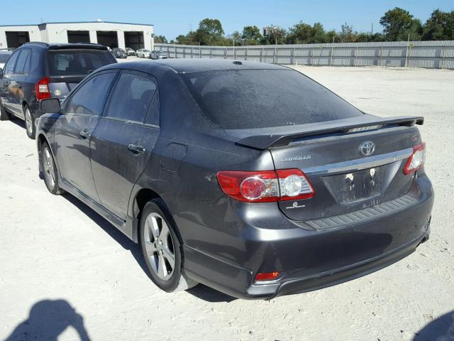 5YFBU4EE3CP049129 - 2012 TOYOTA COROLLA BA GRAY photo 3