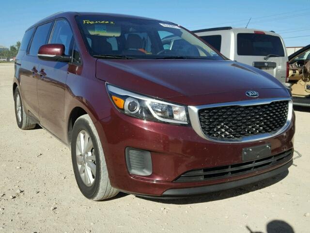 KNDMB5C15G6084286 - 2016 KIA SEDONA LX MAROON photo 1