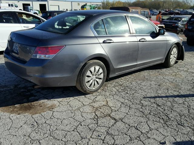 1HGCP2F30AA091421 - 2010 HONDA ACCORD LX GRAY photo 4