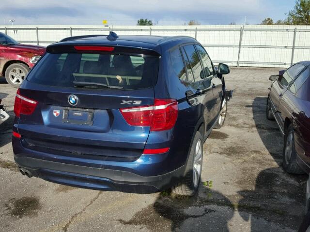 5UXWX9C58G0D83280 - 2016 BMW X3 BLUE photo 4