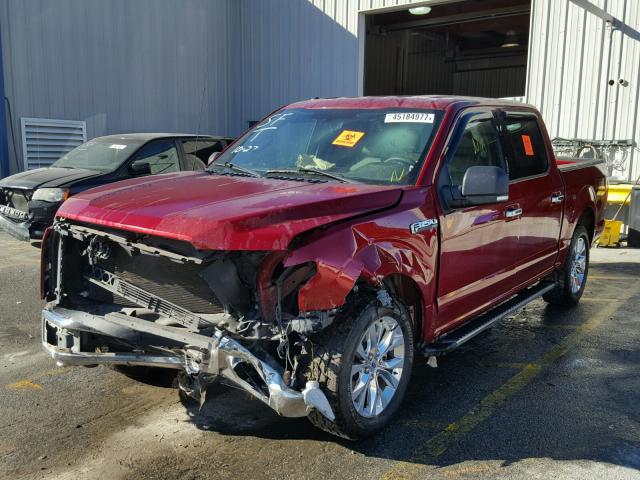 1FTEW1EF9FFC85522 - 2015 FORD F150 SUPER RED photo 2