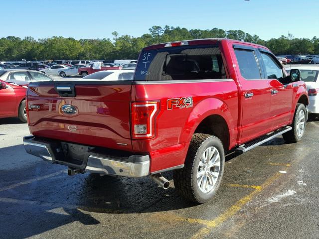 1FTEW1EF9FFC85522 - 2015 FORD F150 SUPER RED photo 4