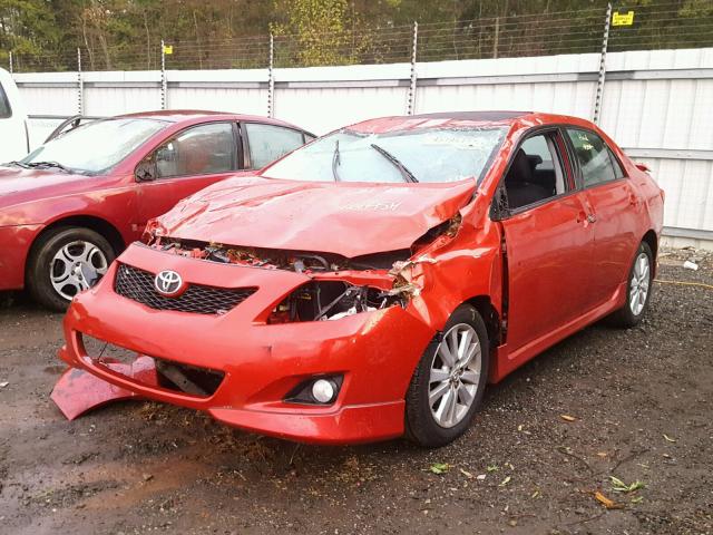 1NXBU4EE7AZ293944 - 2010 TOYOTA COROLLA BA RED photo 2