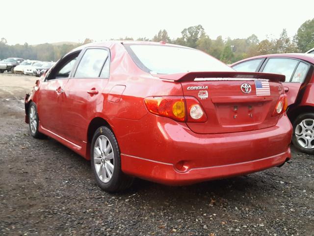 1NXBU4EE7AZ293944 - 2010 TOYOTA COROLLA BA RED photo 3