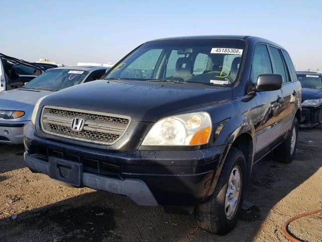 2HKYF18123H594859 - 2003 HONDA PILOT LX BLACK photo 2