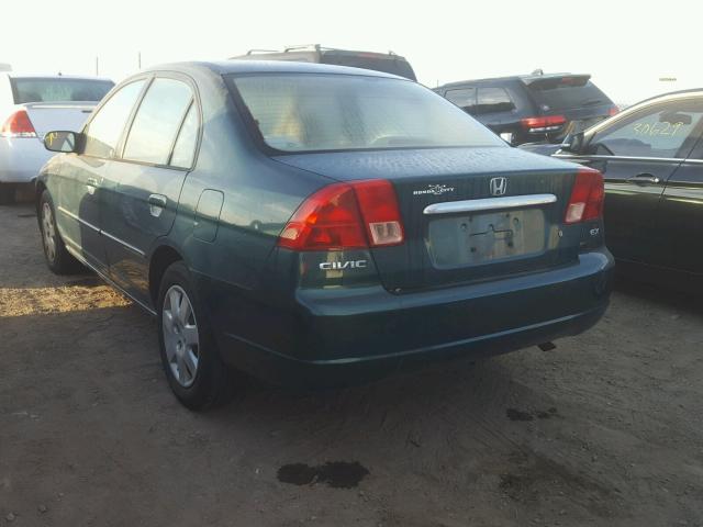 1HGES26741L047811 - 2001 HONDA CIVIC EX GREEN photo 3