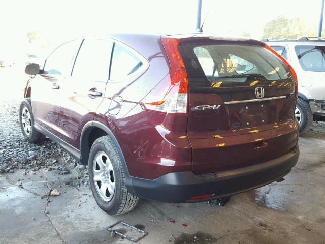 5J6RM3H32EL024361 - 2014 HONDA CR-V LX MAROON photo 3