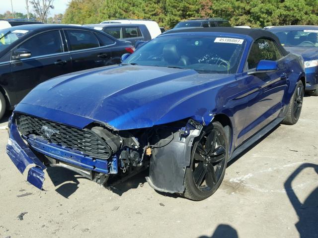 1FATP8UH8F5365678 - 2015 FORD MUSTANG BLUE photo 2