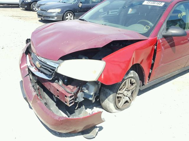 1G1ZS58F57F165968 - 2007 CHEVROLET MALIBU LS წითელი ფოტო 9