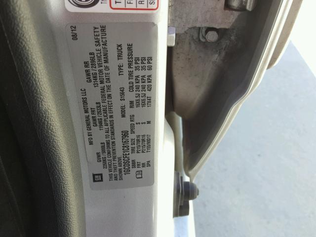 1GCDSCFE1C8167960 - 2012 CHEVROLET COLORADO SILVER photo 10