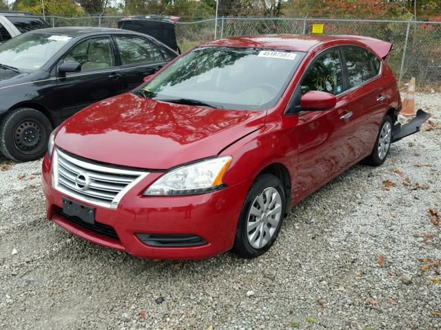 3N1AB7AP1EY232853 - 2014 NISSAN SENTRA S MAROON photo 2