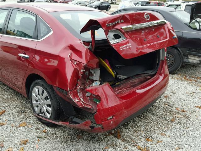 3N1AB7AP1EY232853 - 2014 NISSAN SENTRA S MAROON photo 9