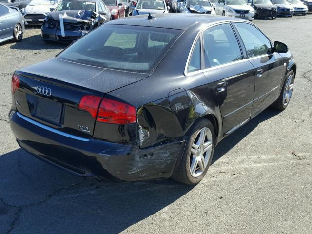 WAUDF78E48A016374 - 2008 AUDI A4 2.0T QU BLACK photo 4