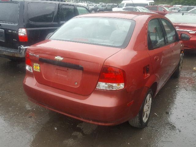 KL1TD56606B678164 - 2006 CHEVROLET AVEO BASE Czerwony zdjęcie 4