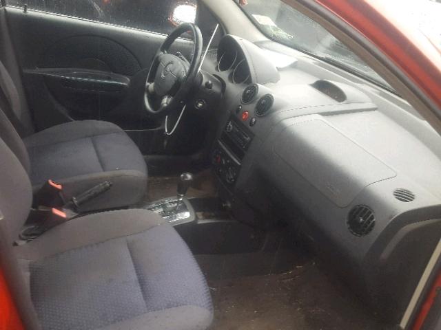 KL1TD56606B678164 - 2006 CHEVROLET AVEO BASE Czerwony zdjęcie 5
