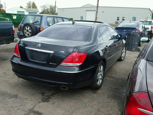 JH4KB16585C018889 - 2005 ACURA RL BLACK photo 4