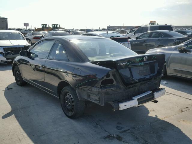 1HGEM22573L040580 - 2003 HONDA CIVIC LX BLACK photo 3