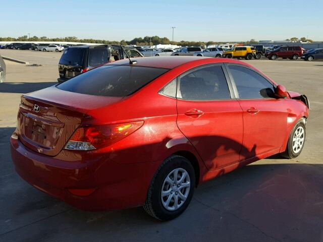 KMHCT4AE8DU436658 - 2013 HYUNDAI ACCENT GLS RED photo 4