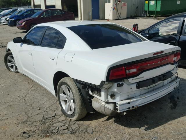 2C3CDXBG0DH525344 - 2013 DODGE CHARGER WHITE photo 3