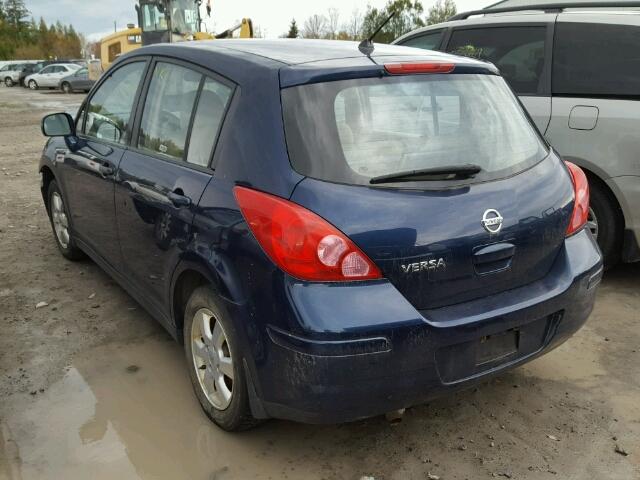 3N1BC13E67L351749 - 2007 NISSAN VERSA S BLUE photo 3