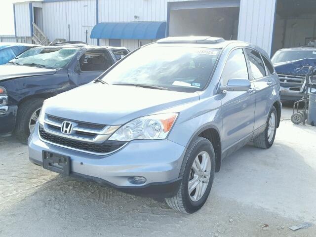 5J6RE3H74AL000573 - 2010 HONDA CR-V EX-L BLUE photo 2