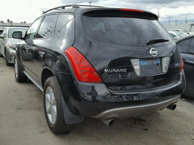 JN8AZ08T95W321746 - 2005 NISSAN MURANO BLACK photo 3