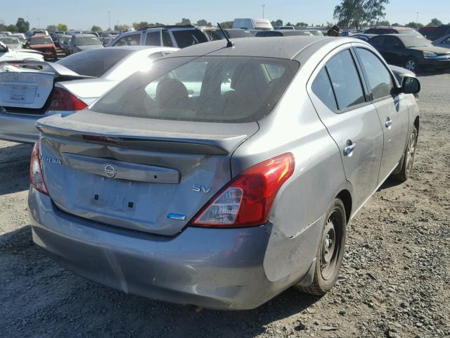 3N1CN7AP2EL874740 - 2014 NISSAN VERSA GRAY photo 4