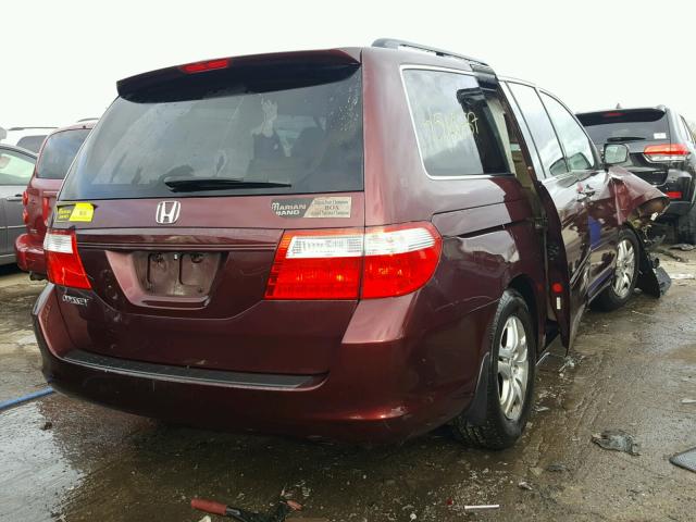 5FNRL38677B442049 - 2007 HONDA ODYSSEY EX BURGUNDY photo 4